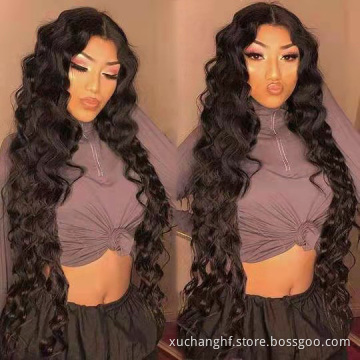 5X5/4X4 Closure Wig Prepluck Hairline Human Hair Wigs Deep Wave Natural Black Mink Virgin Brazilian Hair Lace Wigs